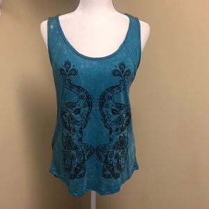 Boho distressed tank top.